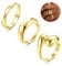 Dochais 3 Stück Gold Ring Damen, 14 Karat Vergoldete Ringe Set, Chunky Rings,Gold Verstellbare Ringe, Fingerring Einfacher Bandring Stapelbare Offene Golden Ring für Frauen Mädchen Größe 54