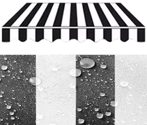 Tenda da sole impermeabile retrattile in tessuto nero per esterni, 245 x 200 cm