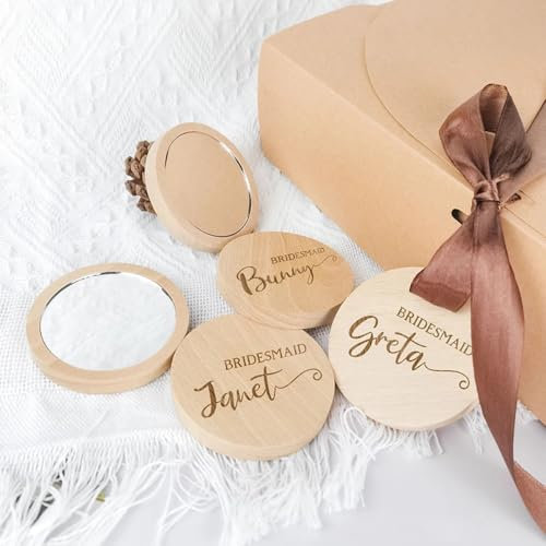 Personalisierter Muttertags-Handspiegel Mit Gravur, Kosmetikspiegel, Make-up-Lichtspiegel, Kompakter Spiegel, Individuelles Geschenk For Frau, Mädchen, Brautjungfer, Freundin, Mutter,Taschenspiegel