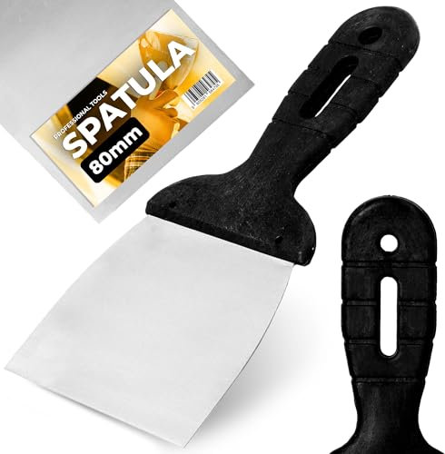 Spatule Universelle 80 mm Couteau de Peintre Lisseuse de Surface Raclette de Façade Spatule Bricolage Enduire de Maçon Plâtrier Outil de Finition Murale