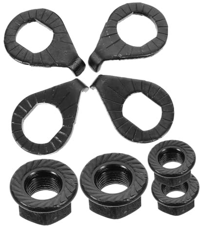 Sosoport Bike Washers Kit Wheel Axle Nuts Iron Flange Nuts for Bicycles Stabilisers for Childs Bike
