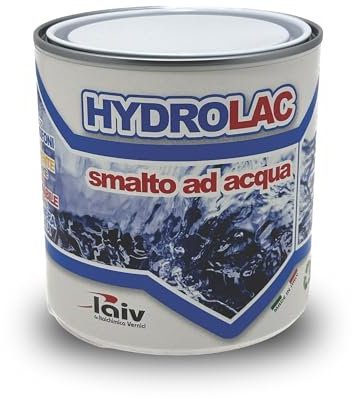 laiv Smalto Acrilico all'Acqua per Interni ed Esterni – 2,5 LITRI - Inodore, Rapida Essiccazione, Non Infiammabile – Uso Professionale Ecologico - Hydrolac - Nero Lucido