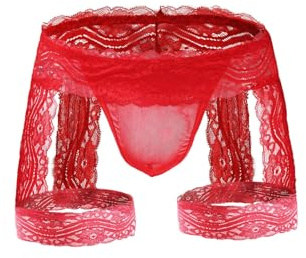 MIZSPISE Strapsgürtel Männer Spitze Sexy Unterwäsche Herren Lustige Dessous Strumpfhalter Transparent Reizwäsche Jockstrap Festival Parre Clubwear Rave Gay Party Halloween Outfit 3 Farben