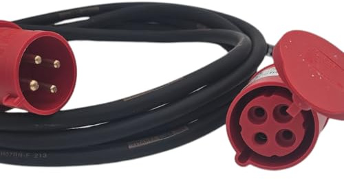 32A 4-Pin Three Phase Extension Lead – 400V Industrial Cable – Titanex H07RN-F 4G4 – Heavy Duty Rubber – IP44 Rated – UK-Made by MotorCables (5m to 25m (10 Metres)