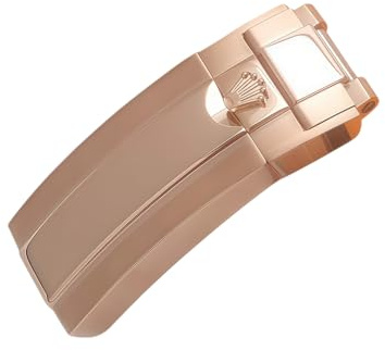 ROUREOX Uhren Ersatz Verschluss 316L Edelstahl Uhrenarmband Faltschließe für Rolex Submariner Series-Roségold 16mm