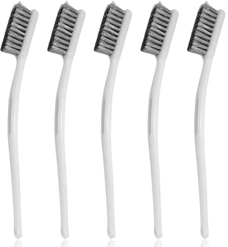 5PCS Brass Wire Brush, Brass Wire Toothbrush, Small Wire Brushes for Cleaning, Mini Wire Brush, Stainless Steel Metal Wire Brushes for Kitchen Industrial Welding Slag Walnut Carving Gaps Rust Removal