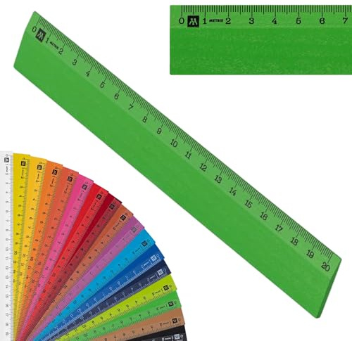 Metrie™ Lineal 20 cm – Holzlineal | Grün | Klein & Handlich | Für Grundschule, Schule & Büro, Zeichnen, Handwerker, DIY | Hergestellt In Der EU | 1 Stück | SCHOLAR