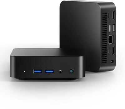 Mini PC mit Intel N3150 (Bis zu 2.08GHz, 4C/4T), 8GB RAM 256GB SSD Micro Computer mit Dual Volle Funktion Typ-C/4K Triple Display/WiFi 5/BT 4.2/USB 3.0 für Büro, Business