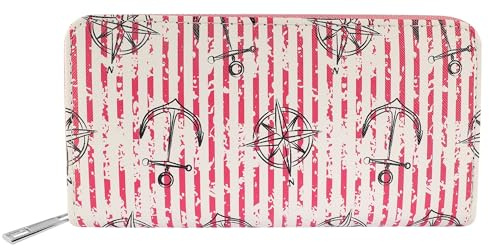 Cham Cham Geldbörse für Damen aus Kunstleder in Pink, Geldbeutel mit Reißverschluss in 10 x 19 x 2,8 cm