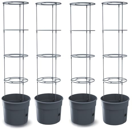 FORTENA 4X Tomatenzuchttopf für Balkon Garten Tomatentopf Tomatenzucht Tomatenkübel 28L