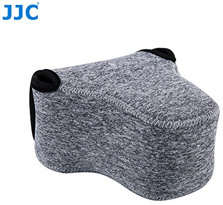 JJC OC-F2BG Ultra-Light Neoprene Dark Grey Camera Case Bag for Sony RX1R III, Fujifilm X-T10, X-T20, X-A1, X-A2+ 16-50mm Lens/Olympus E-M10II, E-M5II + 14-42mm II Lens, Olympus E-PL8 + 12-50mm Lens