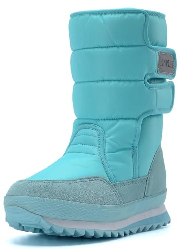 DADAWEN Women's Waterproof Frosty Snow Boot Blue US Size 8
