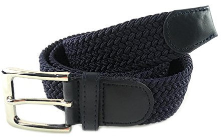 MYB Cintura elastica intrecciata per Uomo e Donna - diversi colori e dimensioni (105-110 cm, Blu Navy)