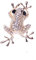 Vektenxi Premium Qualität Kristall Frosch Brosche Legierung Tierform Unisex Emaille Pins Kleidung Zubehör, Gold