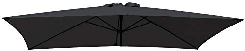 Green Bay 3X2m/6 Arms Replacement Parasol Garden Patio Umbrella Fabric Canopy Cover (Black)