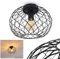 Deckenleuchte Nordslesvig, Deckenlampe aus Metall in Schwarz, 1-flammig, 1 x E27-Fassung, moderner Spot mit Gittern u. Lichteffekt an der Decke, ohne Leuchtmittel
