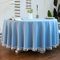CoutureBridal Tischdecke Rund 120 cm Hellblau Blau Baumwolle Leinen Abwaschbar Uni Quaste Gartentischdecke Couchtisch Tischtuch für den Innen - und Außenbereich