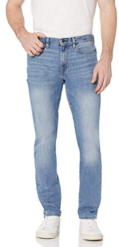 Amazon Essentials Men's Jeans Slim Fit Stretch - Discontinued Colours, Light Wash, 29W / 32L
