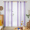 Deconovo Ösenschals in Leinenoptik, Transparente Gardinen Wohnzimmer, Vorhänge Durchsichtig Nadelstreifen, Gardinen Schlafzimmer, 229x140 cm(HöhexBreite), Violett, 2er Set