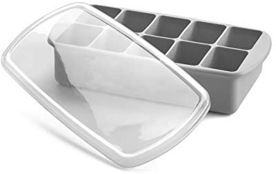 melii Silicone Baby Food Freezer Tray with Lid - Grey