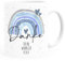 SpecialMe® Kaffeetasse Danke Regenbogen personalisierbar Wunschtext Dankeschön-Geschenk personalisierte Geschenke Personalisiert blau weiß Keramik-Tasse
