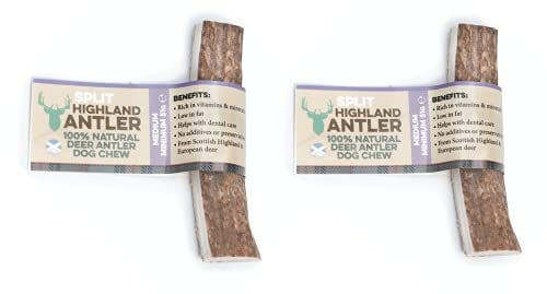 Highland Split Antler Medium Chews For Dogs Pack of 2 Horns