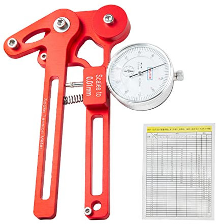SPORTARC Medidor de tensión de radios, herramienta de fabricación de ruedas, tensión de alambre (reloj mecánico rojo)