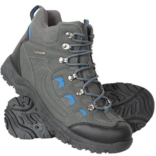 Mountain Warehouse Adventurer Mens Waterproof Boots - IsoDry Shoes with Synthetic Upper, Mesh Lining, Deep Lugs & EVA Cushioning - Spring Summer, Hiking & Outdoors Dark Grey Adult Shoe Size 6