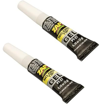 TWIN PACK - ZAP PT27 Adhesive Tube No Drip GEL CA Strong Super Glue .10 Oz 3g - 5525820