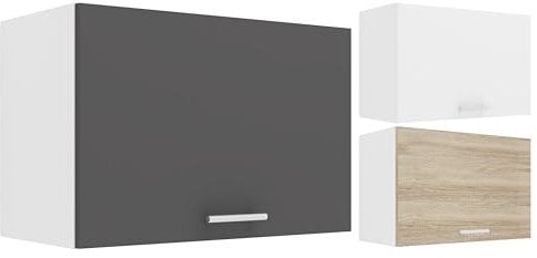 VCM Armario de Cocina Ancho 60 cm Armario abatible Armario de Pared Cocina Muebles de Cocina Esilo Blanco/Roble Sonoma