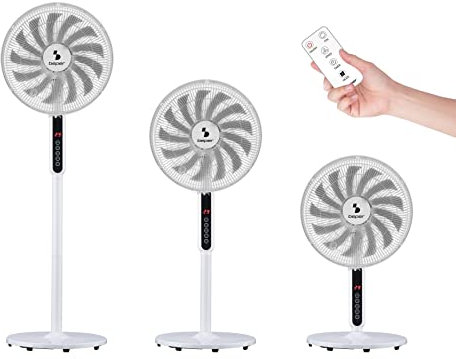 Beper P206VEN151 Ventilatore a Piantana 13 Pale e Ventilatore da Tavolo, 3 Altezze in 1 - Ventilatore Potente Silenzioso Con Telecomando e Timer