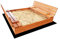 SunWood Sandkasten 160x160 cm Imprägniert Premium Sandbox mit Abdeckung Sitzbänken Deckel Plane Sandkiste Holz Kiefer Sandkastenvlies XL XXL (Imprägniert)