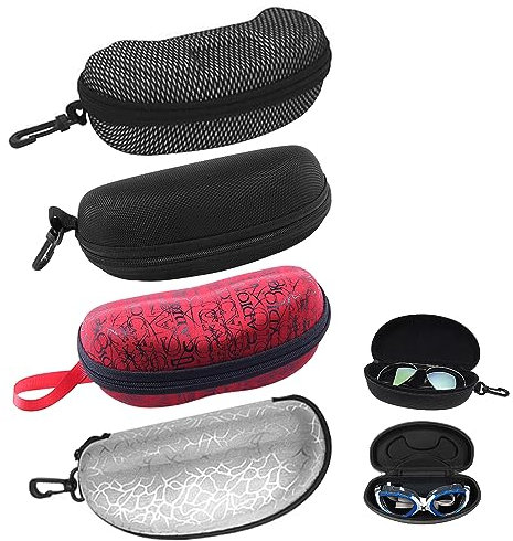 Custodie Per Occhiali,4 Pcs Custodia Rigida Per Occhiali,Custodia Per Occhiali Da Sole,Custodia Portatile Per Occhiali Luminosi Per Viaggio Studio Lavoro Viaggio,Astuccio Per Occhialini Unisex Adulto