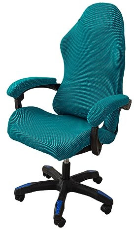 OQHAIR ergonomico Coprisedia da gaming Jacquard elasticizzato Rivestimento per sedia da gioco Antiscivolo antipolvere con 2 coperture per braccioli con cerniera -Verde-2