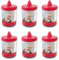 6x Lumino Votivo funebre a LED ROSSO h. 11 cm Ø 6,5 cm durata 60 gg, fiamma tremolante, candela elettrica cimitero 2 batterie AAA