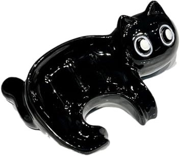 Yawdil Niedliche Keramik-Katzen-Seifenschale, Selbstentleerend, Vielseitig, 19 x 13 cm