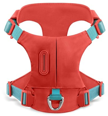 Qianruida Hundegeschirr, Westenharness Für Hunde, Weiches, Reflektierendes, Verstellbares Nylon-Hundegeschirr, Einfach Anzuziehen Für Kleine Und Große Haustiere - Wassermelonenrot L