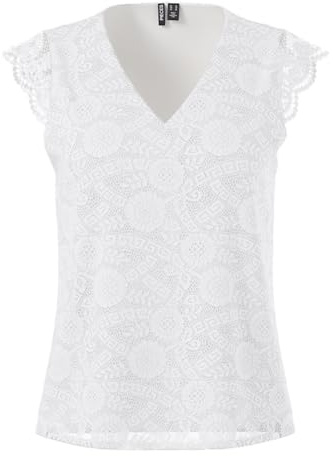 PIECES Pcolline Sl Lace V-Neck Top WVN Noos
