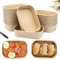 YIMINI 25 pcs Carton à Salade, Emballage à Emporter, Récipients Alimentaires Réutilisables, Boîtes Alimentaires Rectangulaires, Résistant à l'Eau, à l'Huile (Sans Couvercle, 500ml)