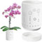 Macetas de orquídeas con agujeros, ollas de orquídeas huecas con agujeros y platillos, maceta de orquídea de cerámica de 4 pulgadas, maceta de orquídeas de drenaje y ventilación efectiva para macetas
