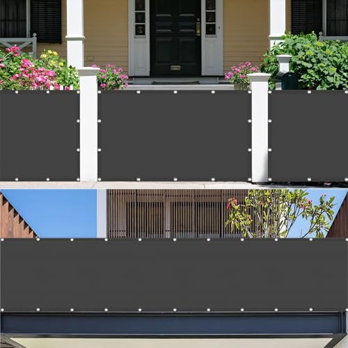 Sonnenschutz Markise 210 x 500 cm,Sonnenschutz 98% Uv Schutz Windschutz Reißfest Wetterfest, Sonnensegel Schattiernetz Markise Baldachin,Für Terrasse Garten, Dunkelgrau