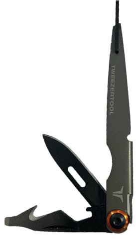 True Utility Tweezer Tool+ Herramienta con Navaja, Abrebotellas, Destornillador, Lima y Cúter