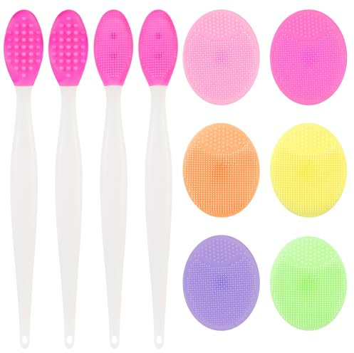 Spazzola per il viso in silicone, 6 spazzole per la pulizia del viso super morbide, con 4 spazzole esfolianti per labbra, in silicone, per la pulizia profonda, per la cura della pelle, per tutti i