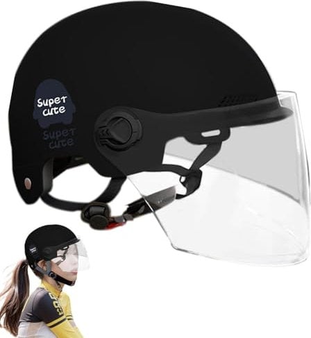 Electric Helmet - Motorcycle Half Headgear, Helmets Visor | Open Face Motorcycle Hard Hat with Sun Visor, Adult Motorbike Open Face Sun Shield Visor Half Headgear for Riding, Cycling, Outdoor