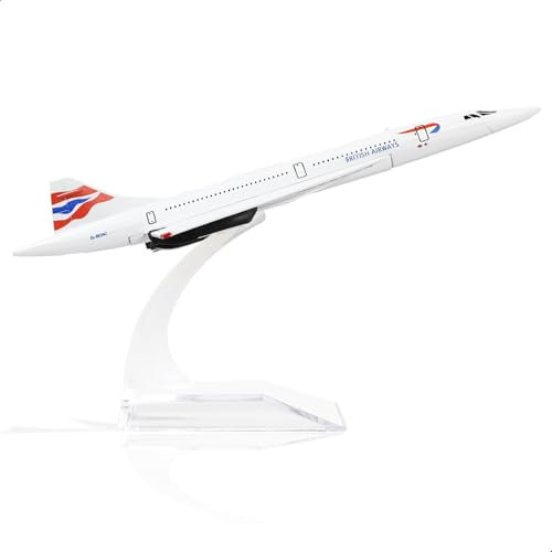 NUOTIE 1/400 Concorde British Airways Airplane Model Pre-Build Diecast Aircraft Kit Metal Display Model Collection or Gift