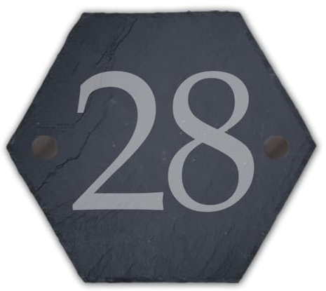 Plaque en ardoise personnalisée avec numéro de porte de maison gravée au laser