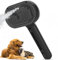 MAROM - Spazzola a vapore per gatti e cani, pettine autopulente per animali con pelo corto e lungo (NERO) + EBOOK in Omaggio