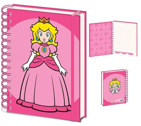 Pyramid International Super Mario Princess Pfirsich-Notizbuch, A5, Spiralbindung