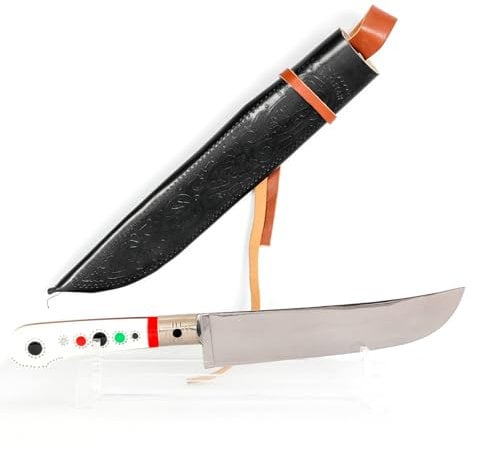 BIG-PAN Usbekisches Kochmesser Edelstahl Pchak Premium Küchenmesser Пчак Messer Pcak Пичак Usbekisch Handarbeit Kunststoffgriff