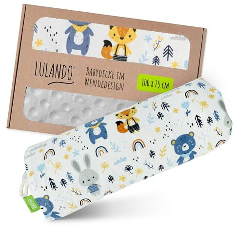 LULANDO® Kuscheldecke 100x75cm Decke Krabbeldecke Spieldecke aus 100% Baumwolle - Antiallergisch - Hergestellt in der EU